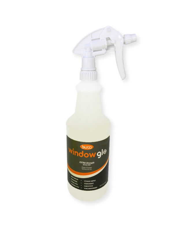 BURCO WINDOW GLO 32OZ EMPTY  12 PACK  W WHITE TRIG SPRAYER